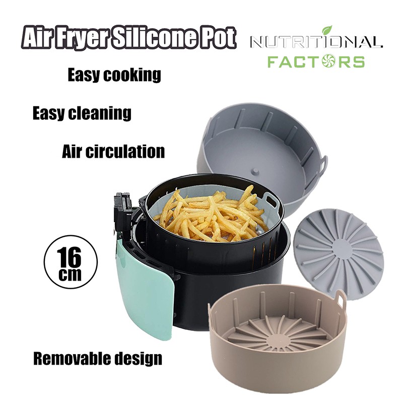 AirFryer Silicone Pot Square Air Fryers Oven Baking Tray Bread Fried  Chicken Pizza Basket Mat Replacemen Grill Pan Accessories