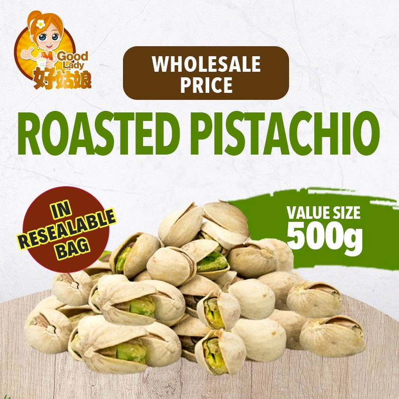 USA Jumbo Pistachio Nuts (Roasted, Lightly Salted) 500g Shopee