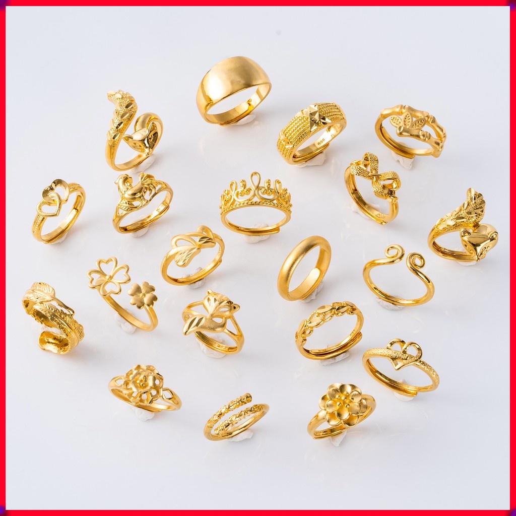 Cincin emas 916 100 design options/NEW Ring perempuan Jewellery Emas  Bangkok 24k COCO gold Ring Koko Pasir