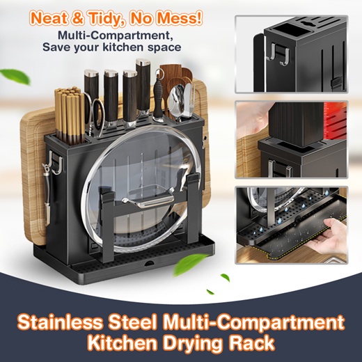 🔥 Stainless Steel Multi Compartment Desktop Kitchen Drying Rack 🔥 ...
