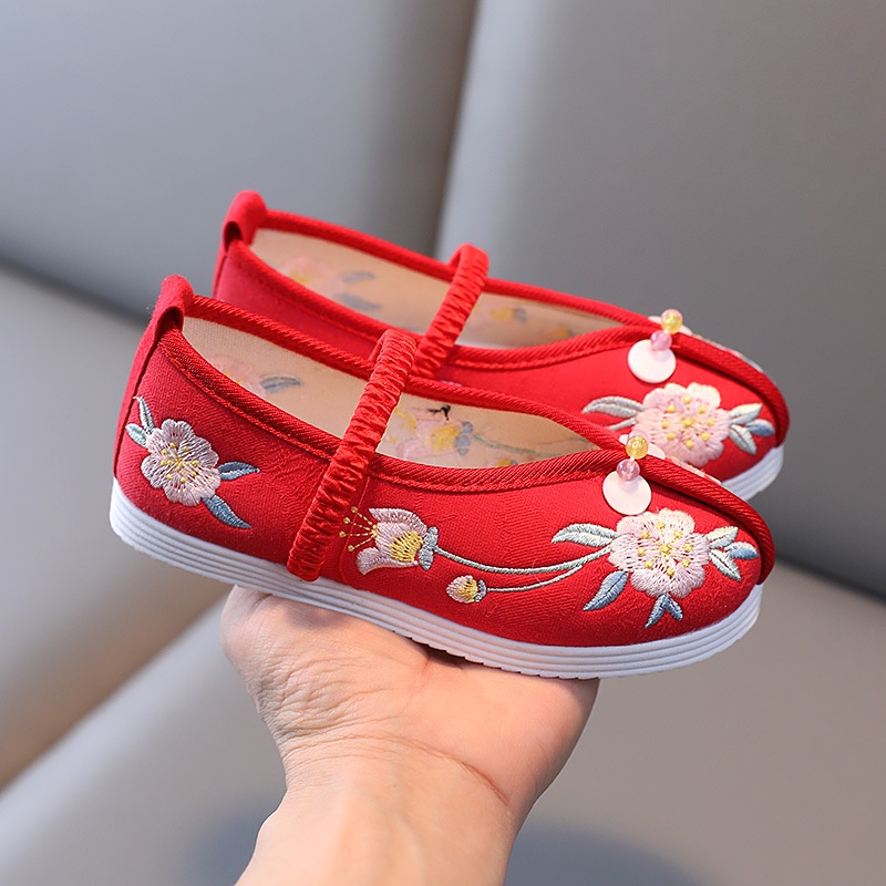 Girls red ballerina on sale shoes