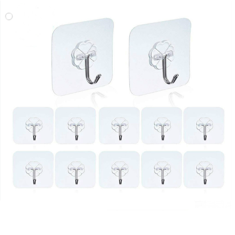 Ready Stock 1pcs Reusable Wall Hooks Strong Adhesive Transparent Magic