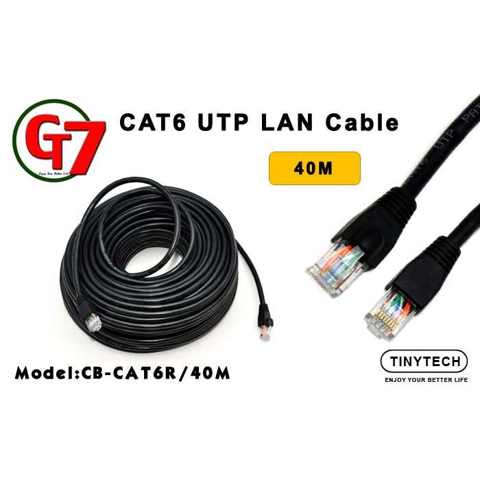 RJ45 CAT6 40M ROUND Ethernet Network LAN Cable UTP Patch Router (CB ...