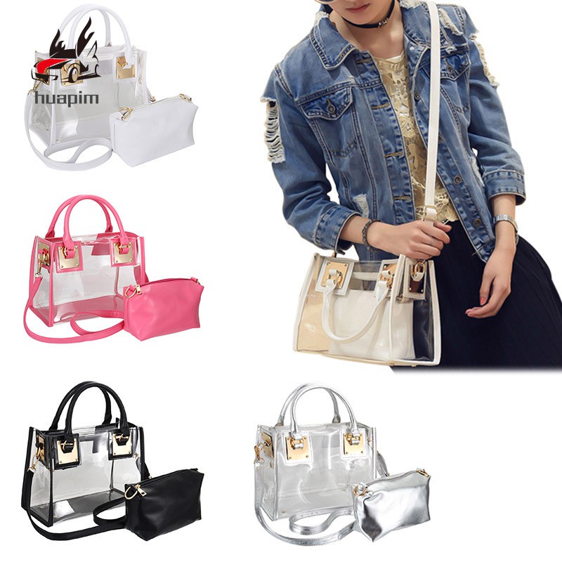 Fashion Women Clear Transparent Shoulder Bag Jelly Candy Summer Beach Handbag Messenger Bags