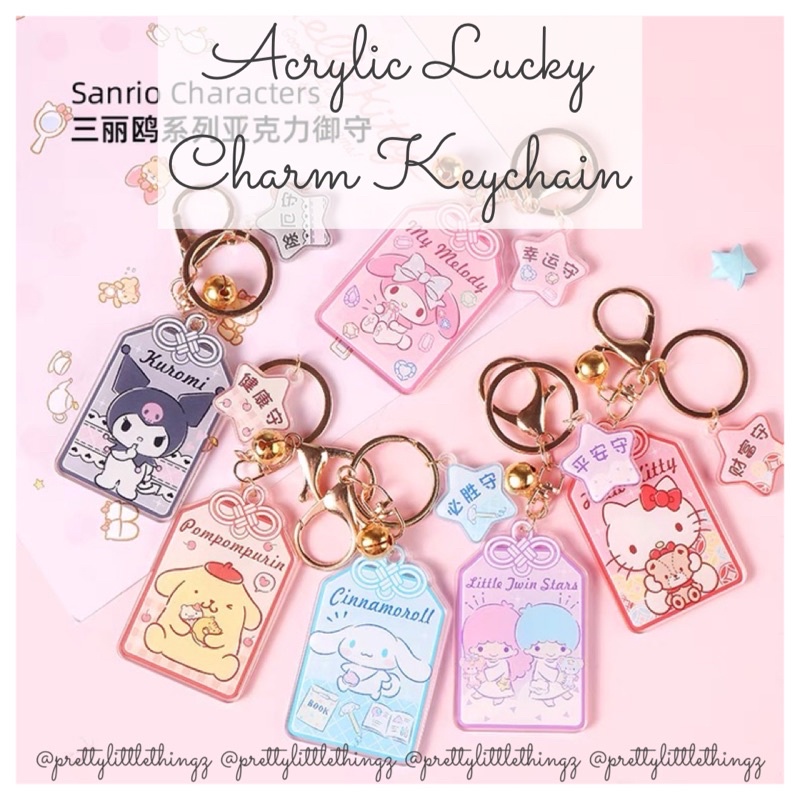 * SG READY STOCK * Sanrio Acrylic Lucky Charm Keychain (Hello Kitty ...