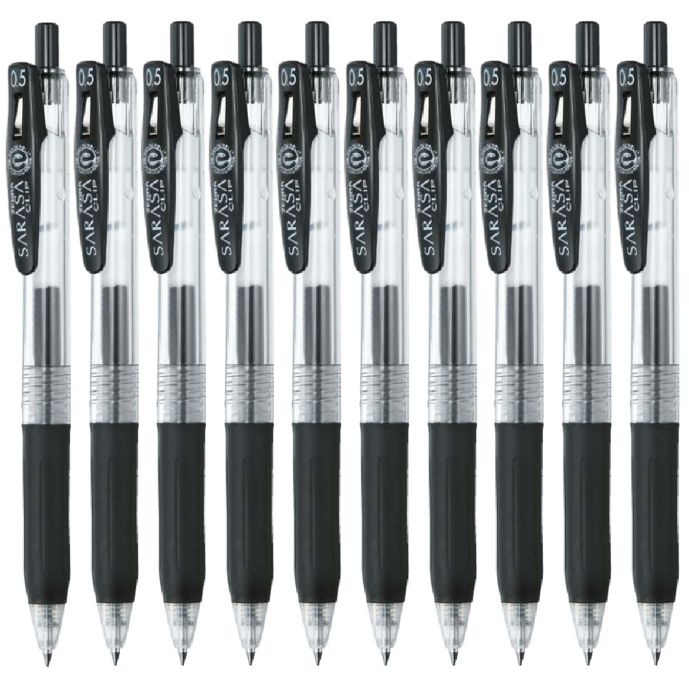 Zebra Sarasa Clip Gel Pen 0.5mm B-JJ15-BK (Black Ink) 10pcs/box ...