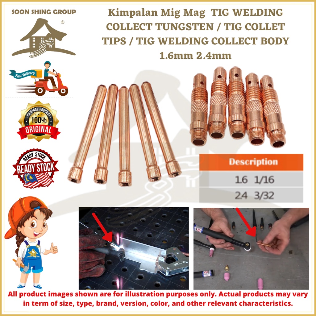 Kimpalan Mig Mag TIG WELDING COLLECT TUNGSTEN / TIG COLLET TIPS / TIG ...