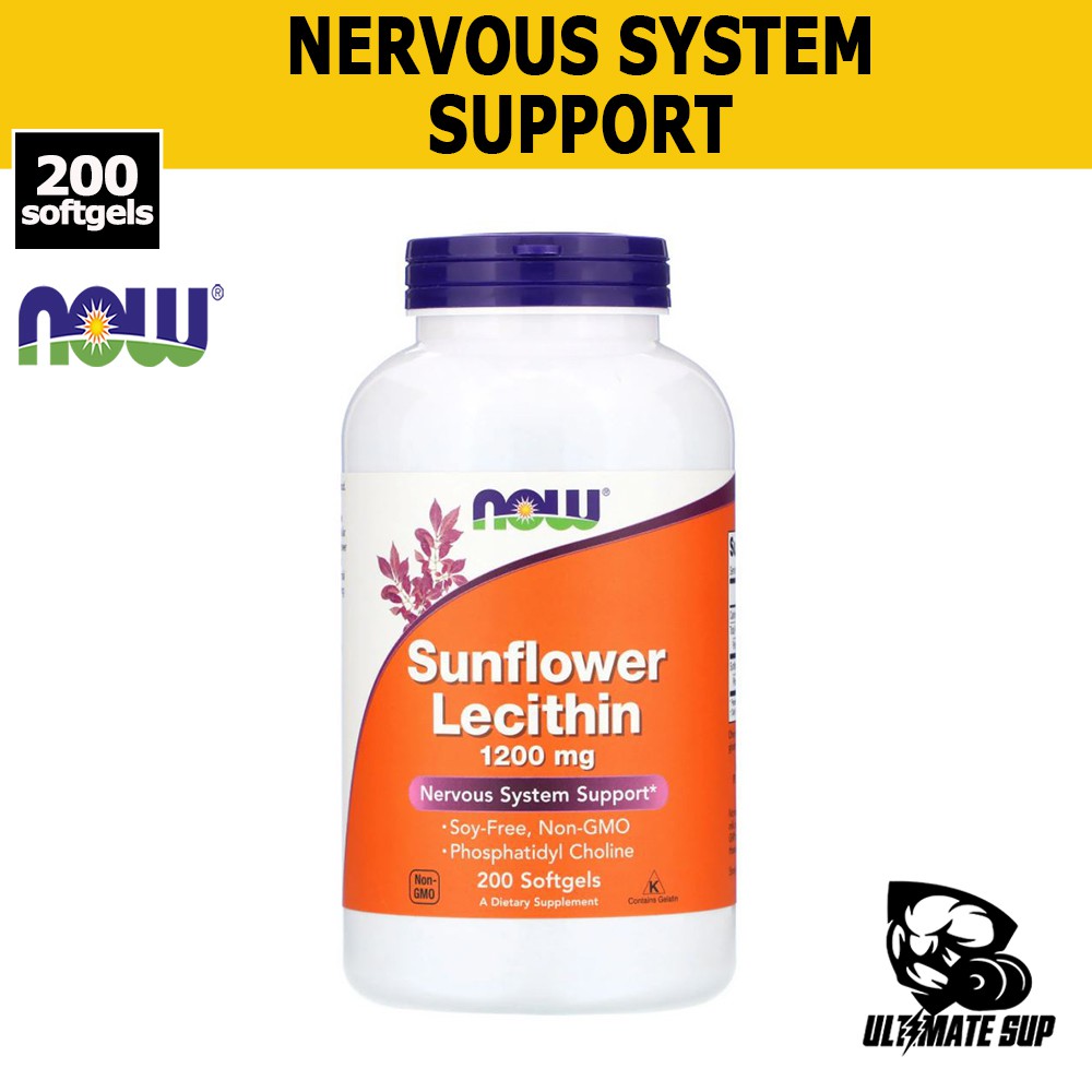 NOW Supplements Sunflower Lecithin 1200mg with Phosphatidyl Choline ...