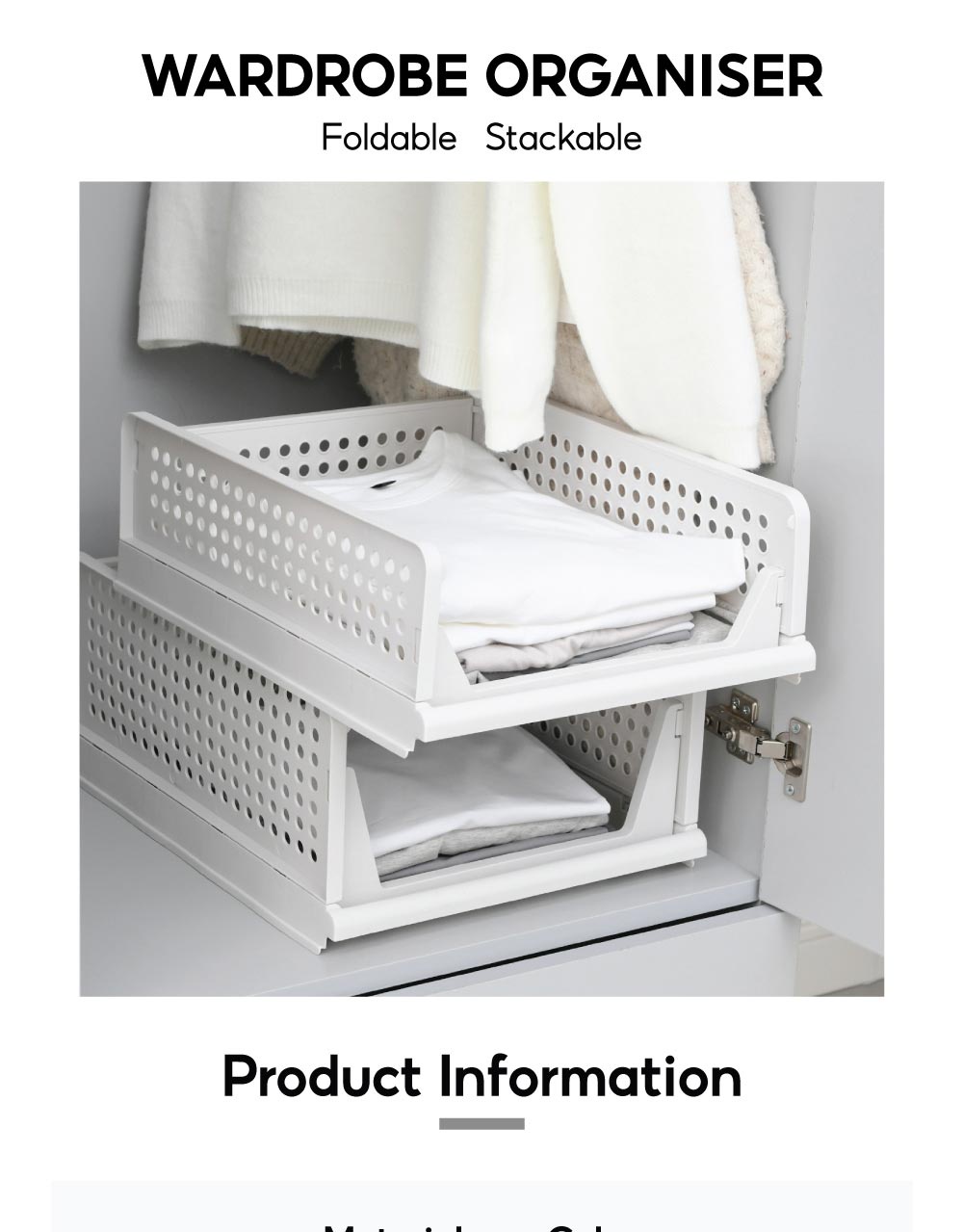 Wardrobe Organizer Closet Clothes Organizer Stackable Underwear Bra ...