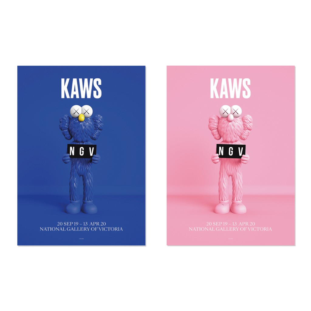 KAWS x NGV BFF Poster (Pink / Blue) 2019 | Shopee Singapore