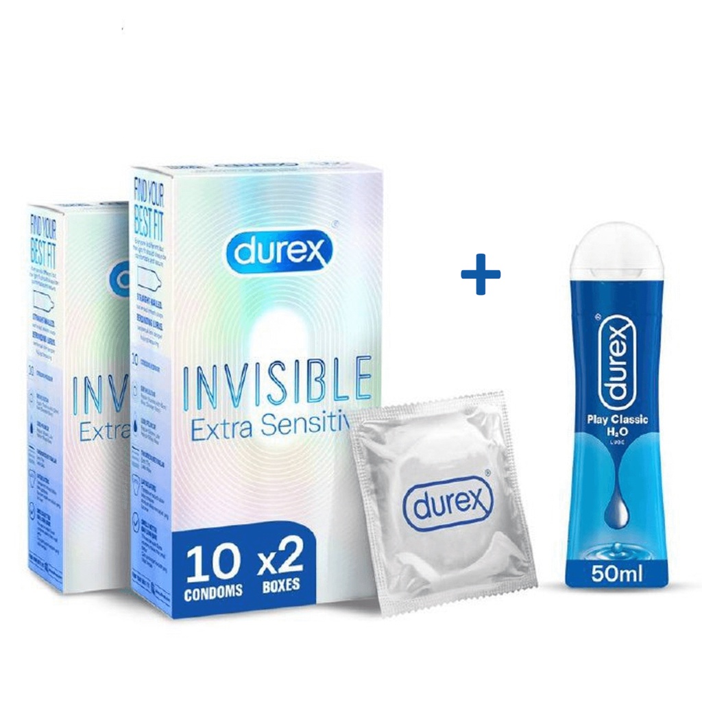 Durex Thin Bundle - Invisible Extra Sensitive + Classic Lube | Shopee ...