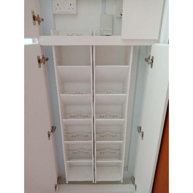Easyhome BTO Shoe Rack Narrow Slim Cabinet Storage Organizer Fit HDB between Doorway and Gate