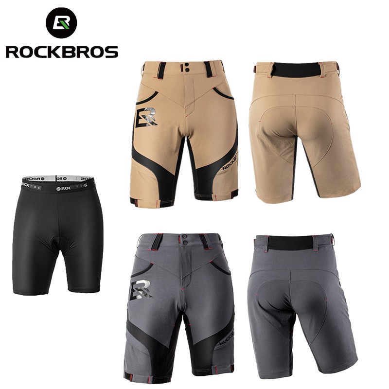 ROCKBROS Men’s Cycling Shorts 4D Padded Compression Shorts Breathable Anti-slip Cycle Quick Dry Underwear