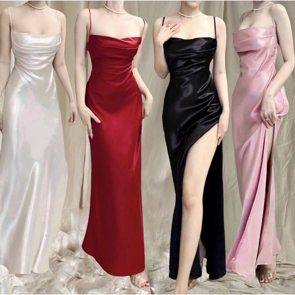 Elegant Pleated Split Dress