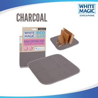 White Magic Dish Drying Mat Charcoal 