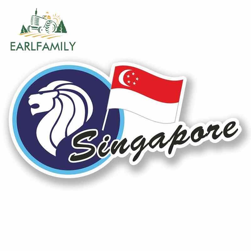 ARLFAMILY 13cm x 6.5cm Car Stickers for Singapore Flag Auto Vinyl