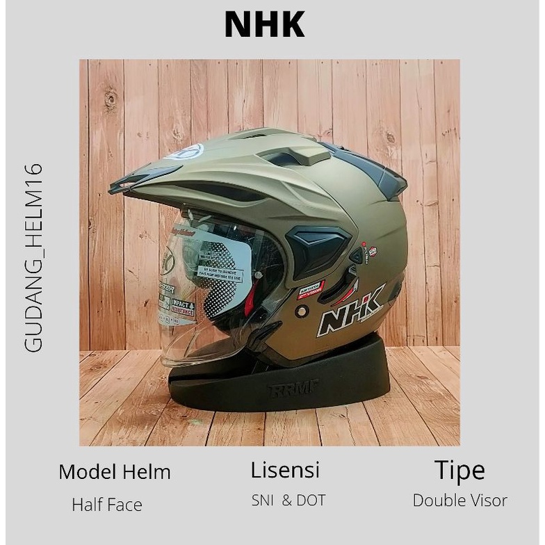 Nhk PREDATOR CRYPRON Helmet SOLID STAR GRAY DOF NHK HALF FACE DOUBLE