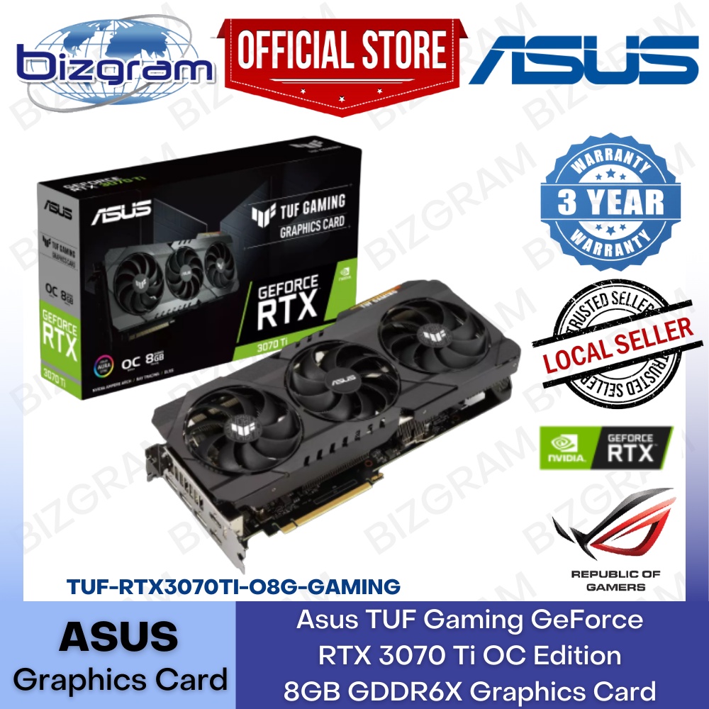 Asus TUF Gaming GeForce RTX 3070 Ti OC Edition 8GB GDDR6X Graphics Card ...