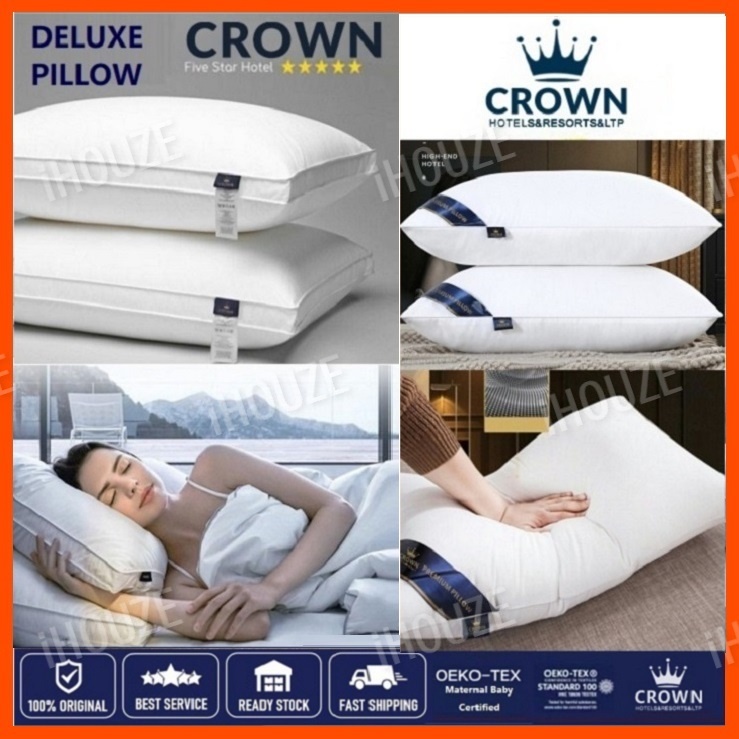 SG Ready Stock CHEAPEST CROWN 5 STAR HOTEL PILLOW HIGH QUALITY PILLOW CORE FABRIC DOWN VELVET PILLOW 1000G 1200G Shopee Singapore