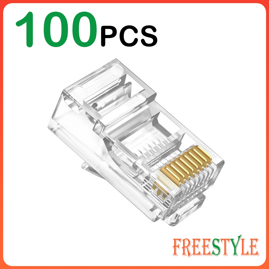 100pcs Cat5 Cat5E Cat6 RJ45 connector 8P8C modular Ethernet cable ...