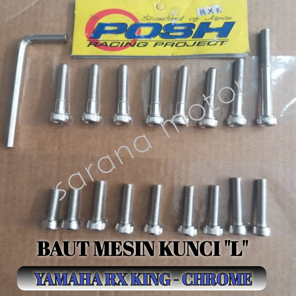 MESIN YAMAHA RX KING ENGINE BOLT L KEY SET CHROME | Shopee Singapore