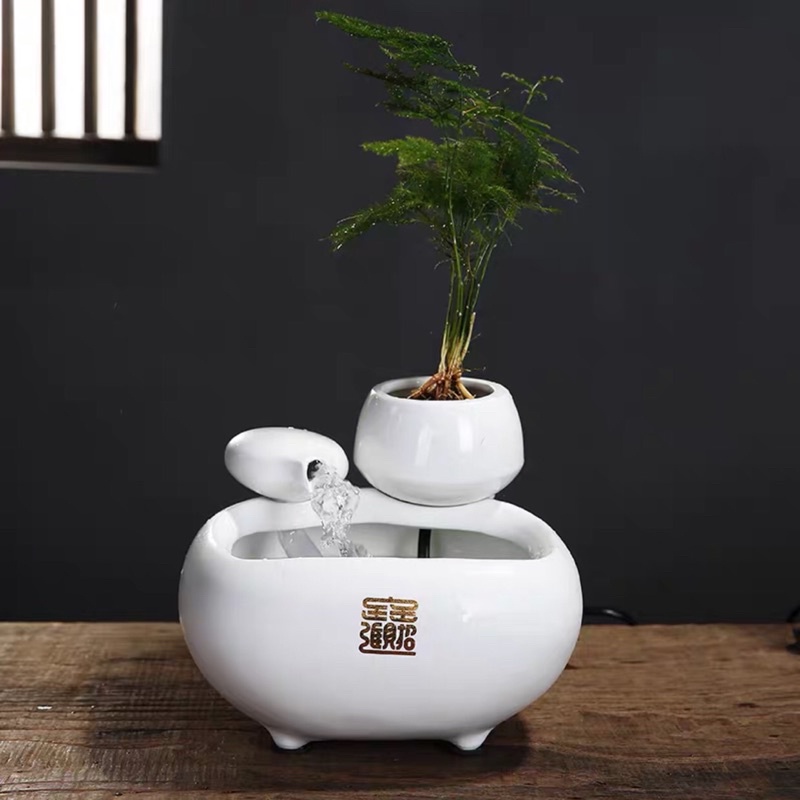 ? 招财进宝 water fountain tabletop ceramics fengshui decor table fountain