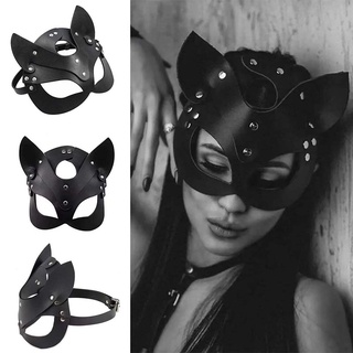 Sexy Leather Party Mask Cosplay Cat Girl Costume Masquerade Props