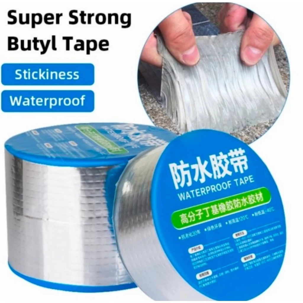 WATERPROOF TAPE LAKBAN ALUMINIUM FOIL ANTI BOCOR 5 METER X 5CM - Gambar 4