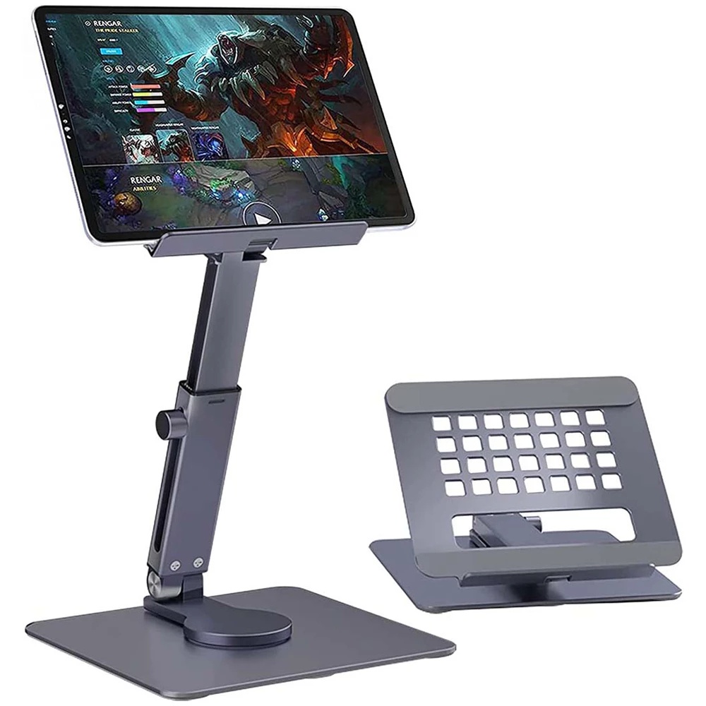 Aluminum Tablet Stand Desk Riser 360° Rotation Multi-Angle Height ...