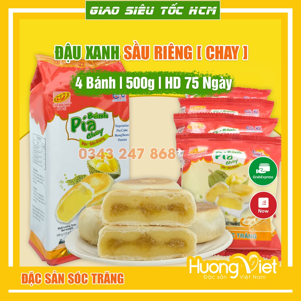 Tan Hue Durian Green Bean Vegetarian Pia Cake 500g Large, Soc Trang Pia ...