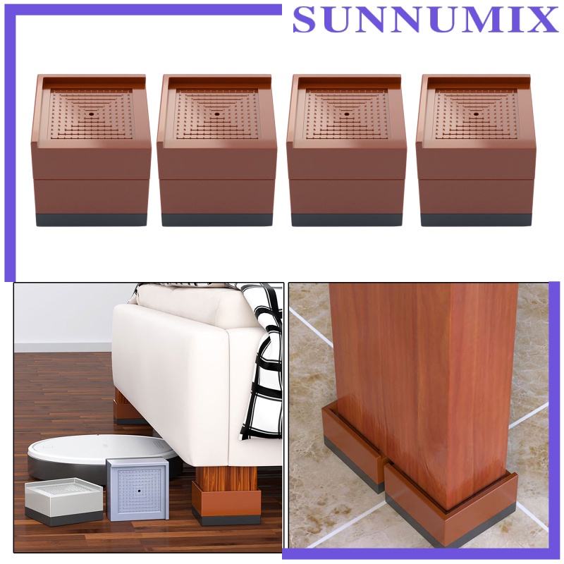 [SUNNIMIX] Bed Risers Heavy Duty Furniture Raiser Lifter Leg Bed