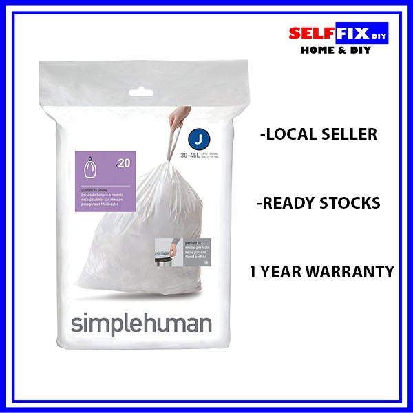 Simplehuman CW0169 Code J Liner Trash Bag 3045L (20 liners) Shopee