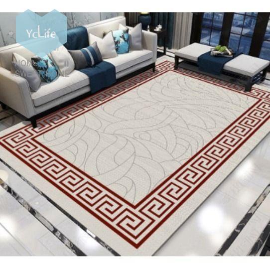 Home Marbled Living Room Carpet Square Floor Mats European Style Bedroom Bedside Blanket