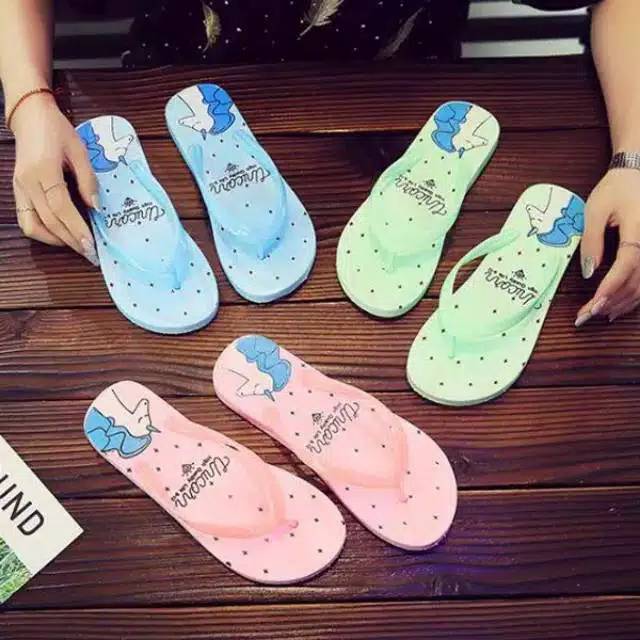 Girls unicorn flip on sale flops