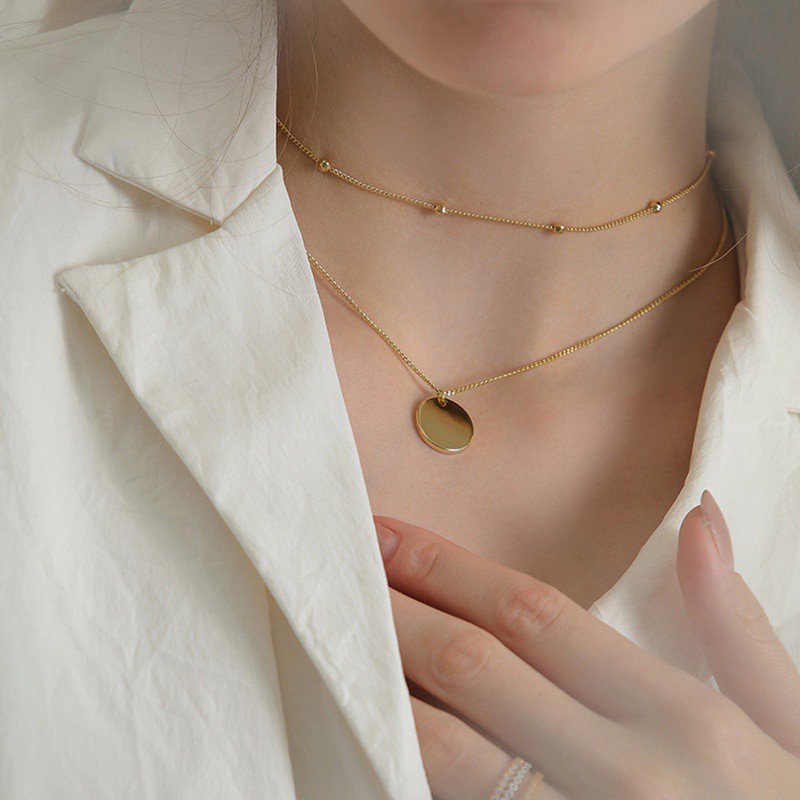 Gold chain charm necklace sale