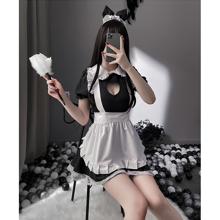 Premium Maid Cosplay Sexy Cleavage Dress Up Costume Anime Maid Cafe Roleplay