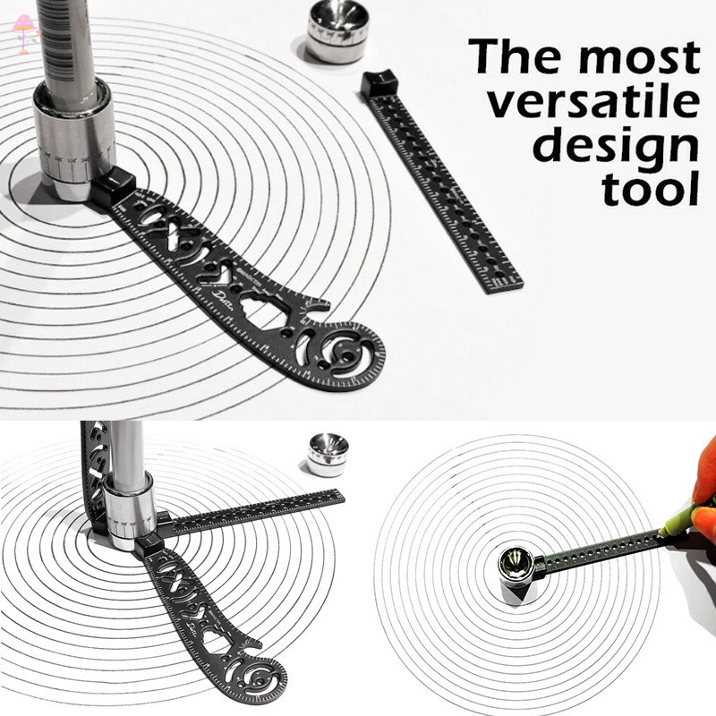 LC Multi-Function Drawing Tool Curved Ruler Compass Protractor Combo ...