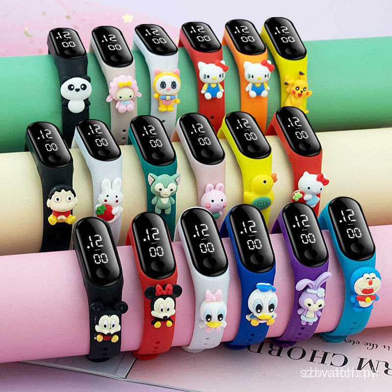 NewLEDElectronic student watch children night light luminous touch waterproof electronic sports dolls cartoon rings EWHU