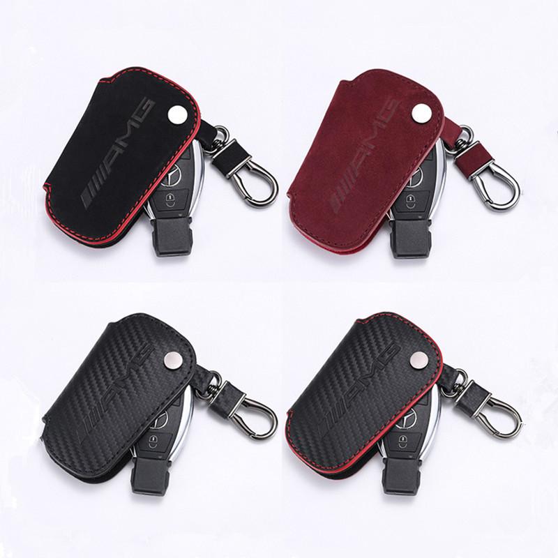 Leather Key Case for Mercedes-Benz AMG W204 W212 W205 E260 C200 A B C E ...