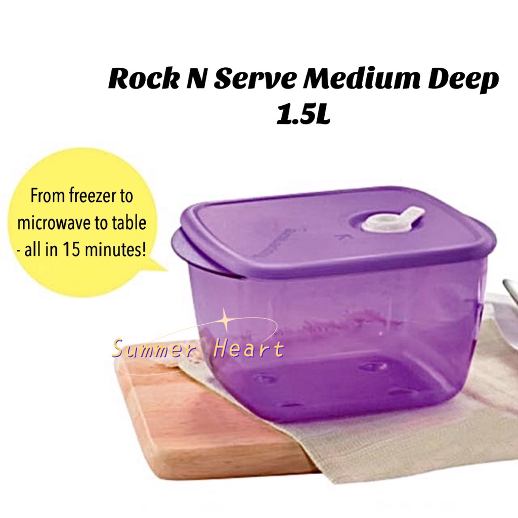 [MICROWAVEABLE]Tupperware Rock N Serve Medium Deep 1.5L (1PC) | Shopee ...