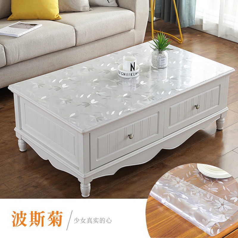 PVC Transparent Tablecloth Table Mat Dining Table Waterproof OilProof