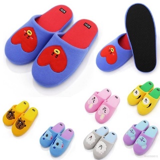 Kpop Bangtan Boys Plush Slippers Jungkook Jimin Jin Jhope Rm V Suga Winter  Warm Indoor Floor Slides for Women Home Cotton Shoes