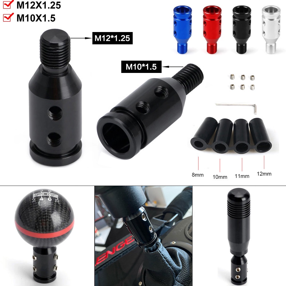 Universal Car Manual Gear Shift Knob Adapter For M10x1.5/M12x1.25