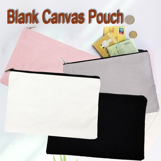 Canvas Zip Bags Canvas Pencil Pouch Canvas Makeup Bags Blank Canvas Pencil  Case DIY Craft Bags