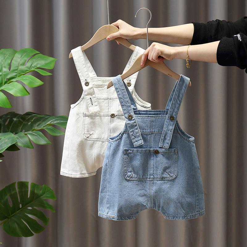 Children's denim 2025 short dungarees