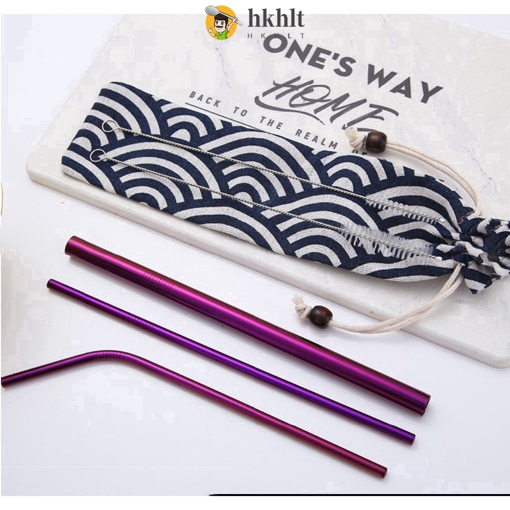 READY STOCK 5pcs Set Reusable Drinking 304 Stainless Steel Metal Straw ...