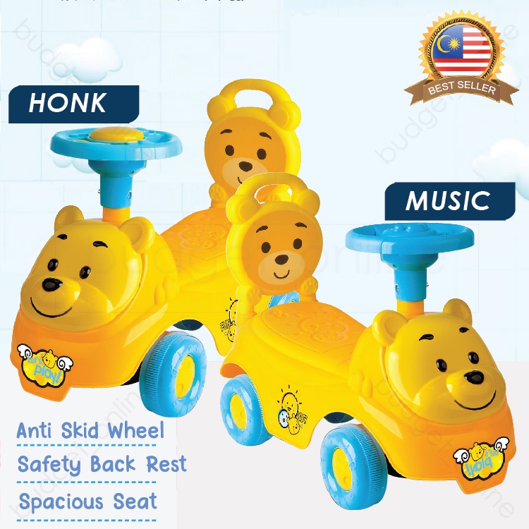 1-3 Years Old Kids Ride On Car Pooh with Safety Back Rest / Kereta ...