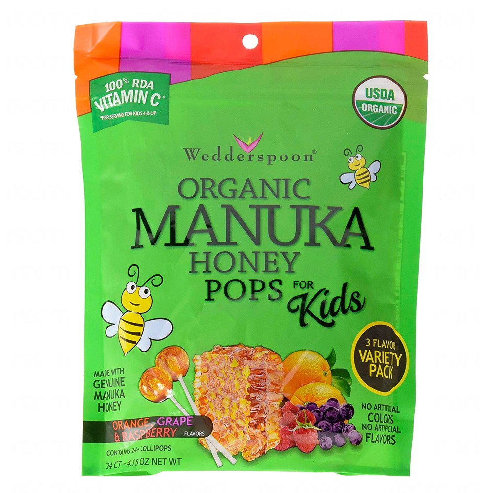 Wedderspoon Organic Manuka Honey Pops for Kids - Variety, 117.65g ...