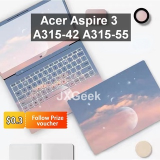 Sticker Laptop Acer Aspire 3 A315 Aspire 5 A515 A315 42 A315 55 A315 23 A315 34 15.6 Inch Laptop Skin with Keyboard Cover Three Sides Laptop Protective Cover Anti scratch Film Waterproof Removable Lap...