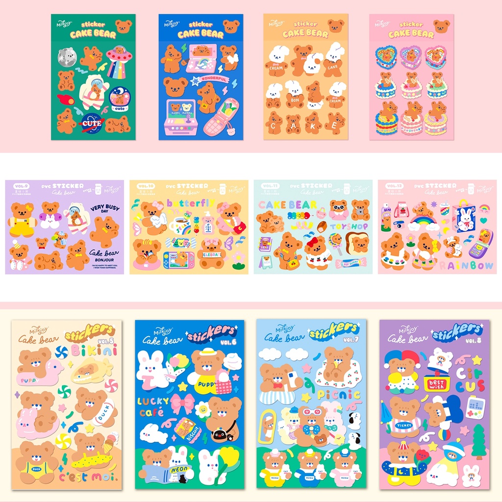 Cake Bear Cute Stickers By Milkjoy | Shopee Singapore